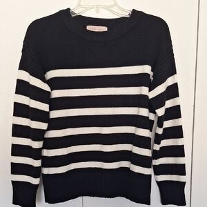 Philosophy Black and White Striped Sweater